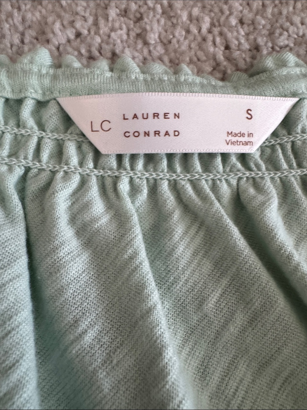 LC Lauren Conrad Mint Peasant Blouse Size Small - Picture 4 of 4